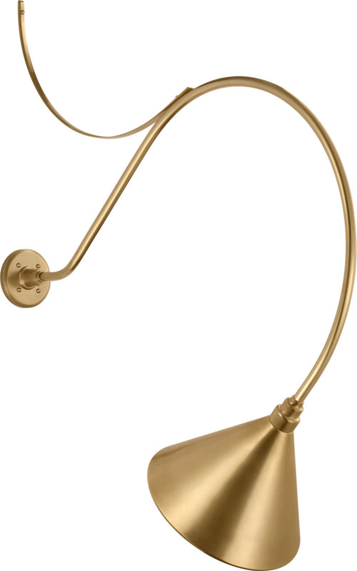 Academy 36" Anchored Larrabee Barn Light | Hand-Rubbed Antique Brass | 12.5 | 12.5" Hand-Rubbed Antique Brass Conical Savannah Shade