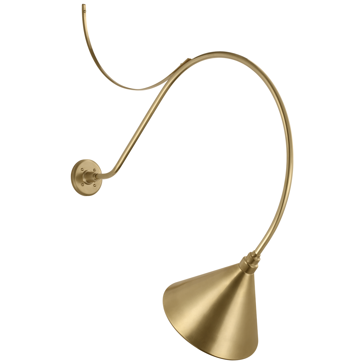 Academy 36" Anchored Larrabee Barn Light | Hand-Rubbed Antique Brass | 12.5 | 12.5" Hand-Rubbed Antique Brass Conical Savannah Shade