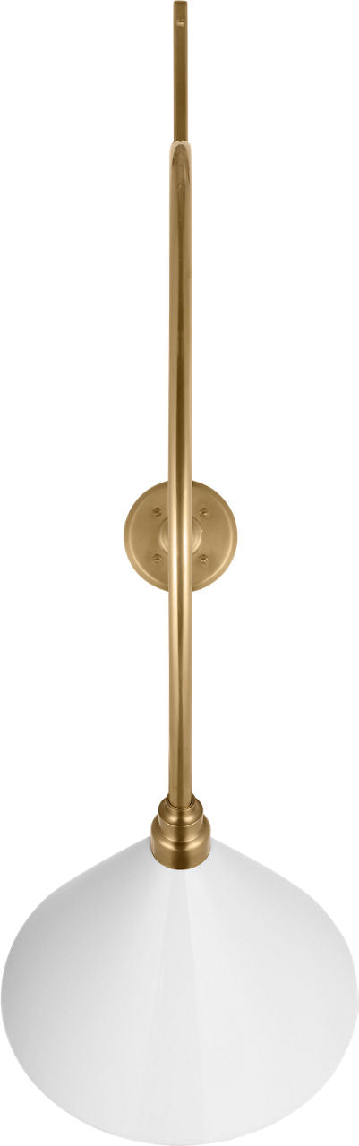 Academy 36" Anchored Larrabee Barn Light | Hand-Rubbed Antique Brass | 12.5 | 12.5" White Conical Savannah Shade