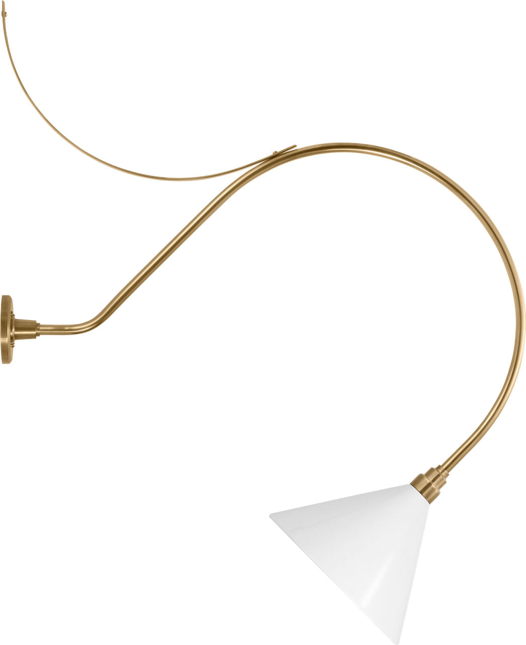 Academy 36" Anchored Larrabee Barn Light | Hand-Rubbed Antique Brass | 12.5 | 12.5" White Conical Savannah Shade
