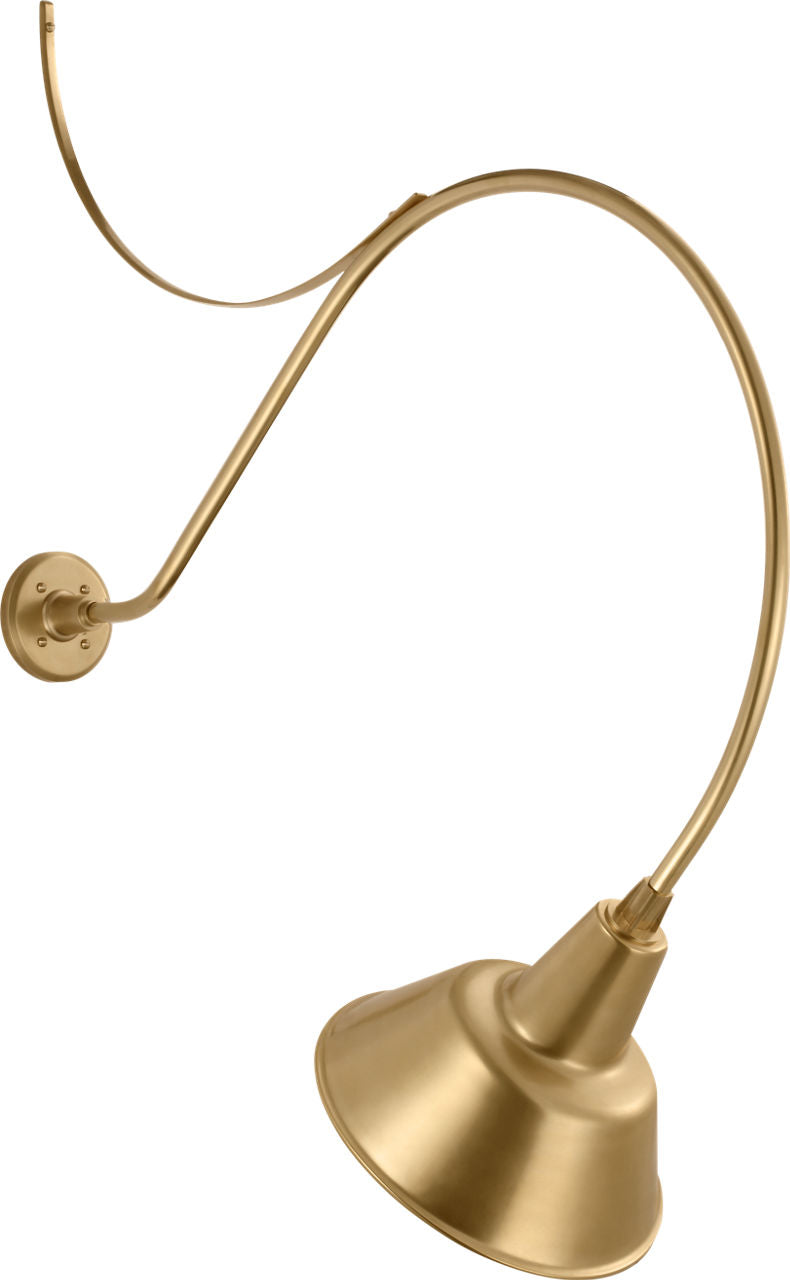 Academy 36" Anchored Larrabee Barn Light | Hand-Rubbed Antique Brass | 12.5 | 12.5" Hand-Rubbed Antique Brass Bowers Shade
