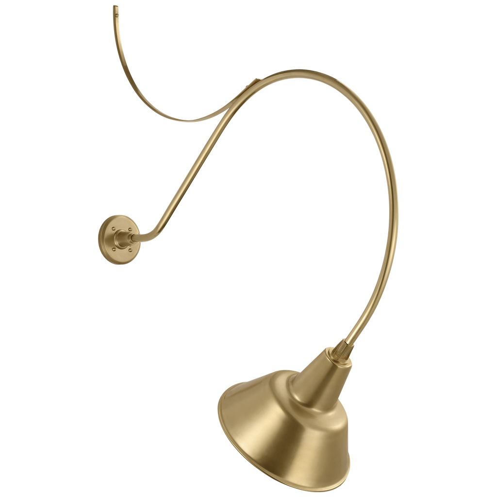Academy 36" Anchored Larrabee Barn Light | Hand-Rubbed Antique Brass | 12.5 | 12.5" Hand-Rubbed Antique Brass Bowers Shade