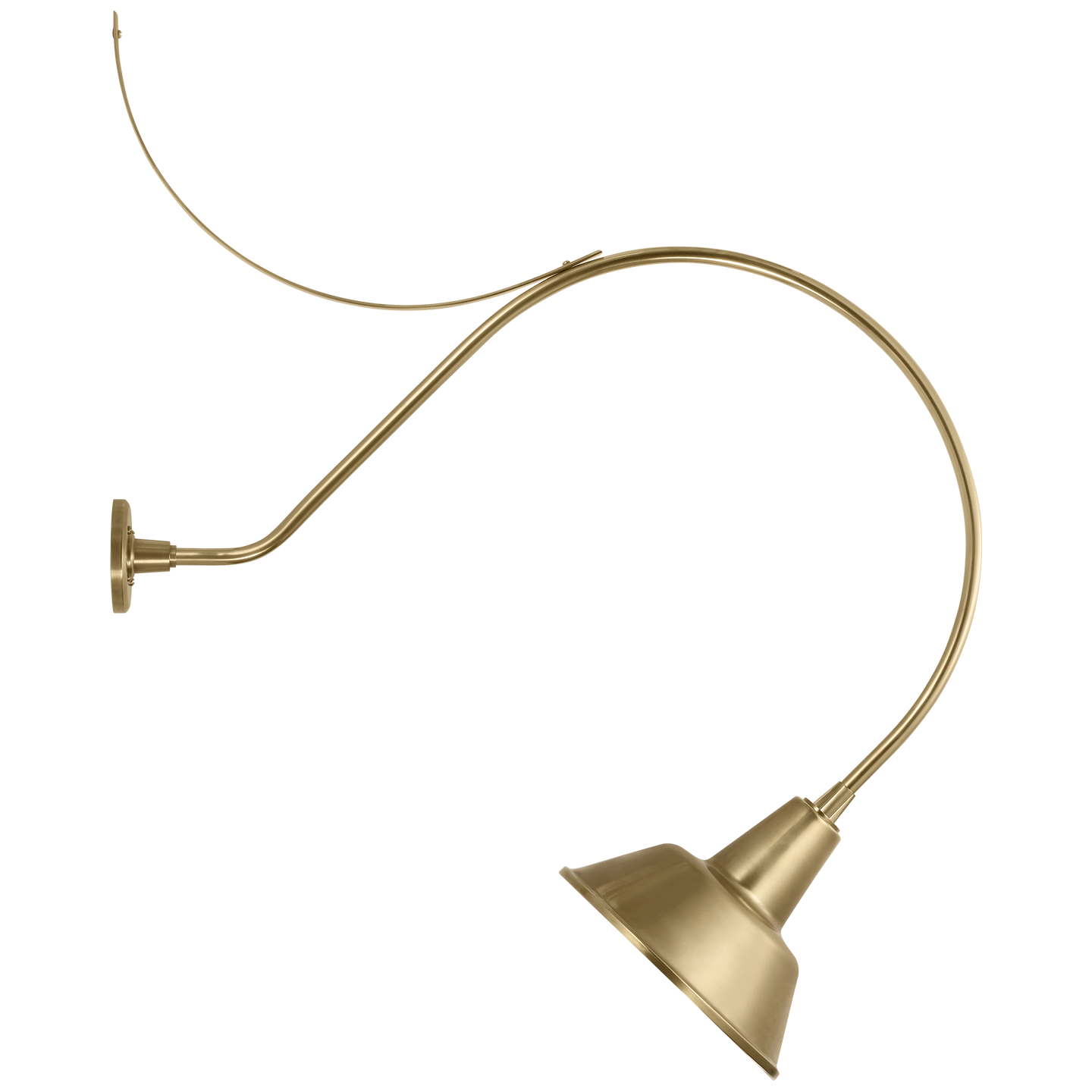 Academy 36" Anchored Larrabee Barn Light | Hand-Rubbed Antique Brass | 12.5 | 12.5" Hand-Rubbed Antique Brass Bowers Shade