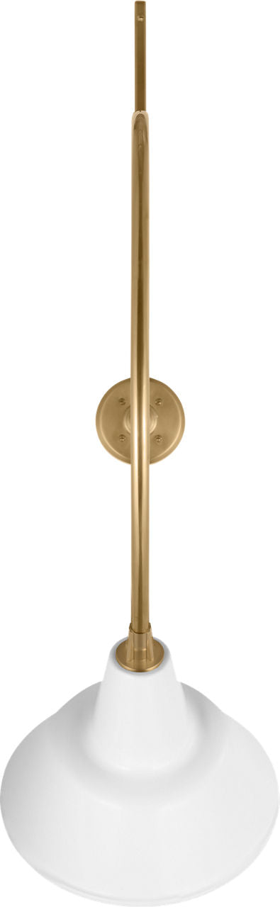 Academy 36" Anchored Larrabee Barn Light | Hand-Rubbed Antique Brass | 12.5 | 12.5" White Bowers Shade