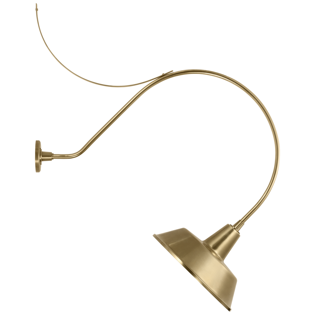 Academy 36" Anchored Larrabee Barn Light | Hand-Rubbed Antique Brass | 16 | 16" Hand-Rubbed Antique Brass Bowers Shade