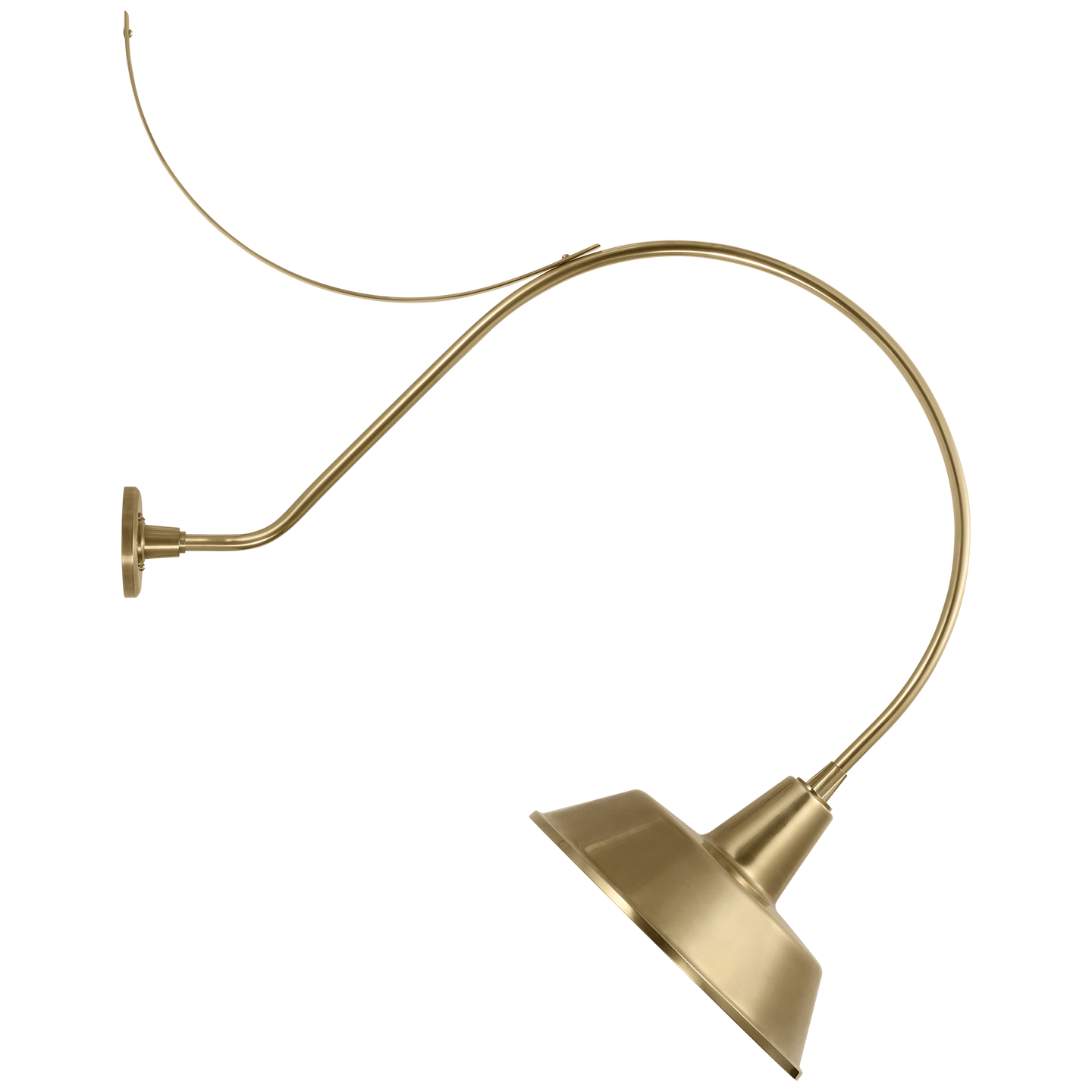 Academy 36" Anchored Larrabee Barn Light | Hand-Rubbed Antique Brass | 16 | 16" Hand-Rubbed Antique Brass Bowers Shade
