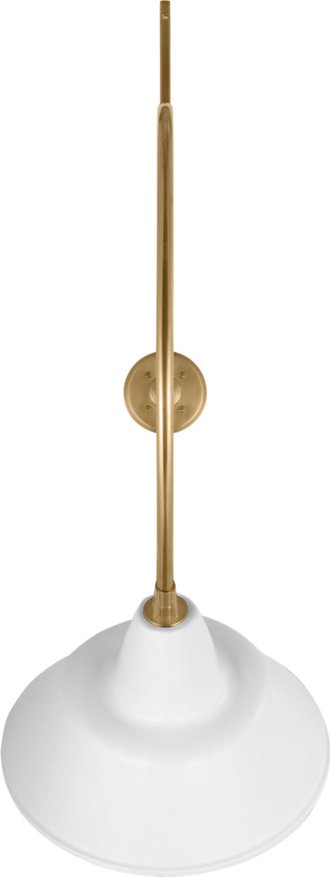 Academy 36" Anchored Larrabee Barn Light | Hand-Rubbed Antique Brass | 16 | 16" White Bowers Shade