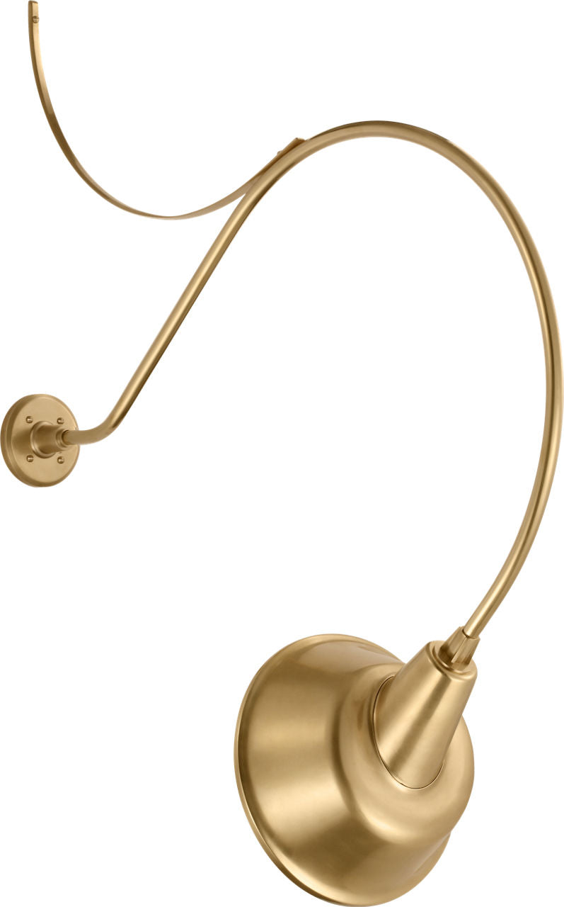 Academy 36" Anchored Larrabee Barn Light | Hand-Rubbed Antique Brass | 12.5 | 12.5" Hand-Rubbed Antique Brass Tilted Bowers Shade