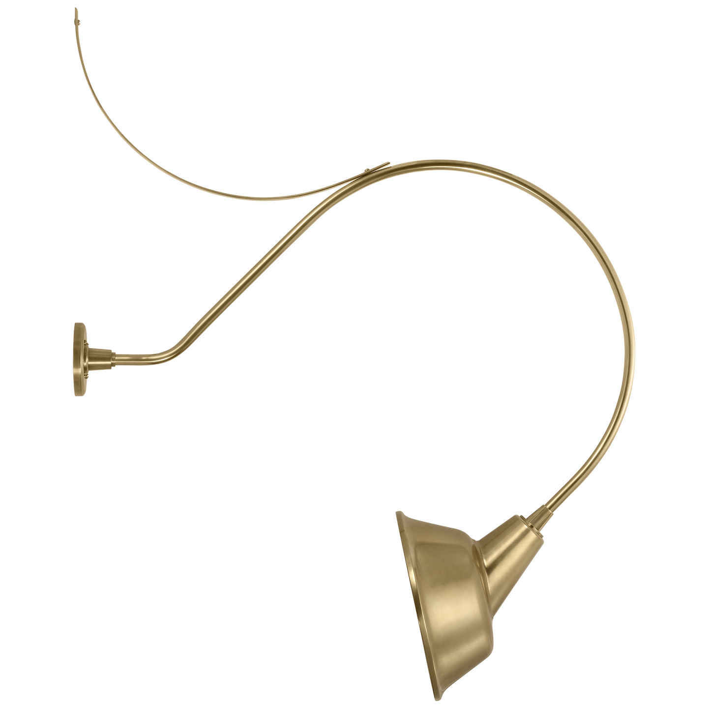 Academy 36" Anchored Larrabee Barn Light | Hand-Rubbed Antique Brass | 12.5 | 12.5" Hand-Rubbed Antique Brass Tilted Bowers Shade