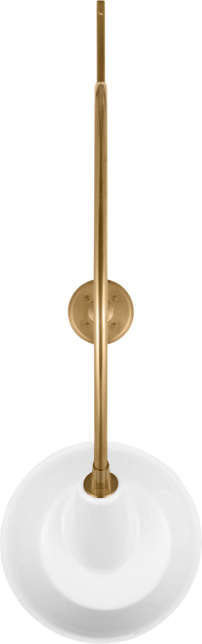 Academy 36" Anchored Larrabee Barn Light | Hand-Rubbed Antique Brass | 12.5 | 12.5" White Tilted Bowers Shade