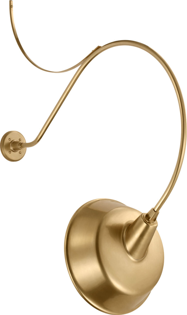 Academy 36" Anchored Larrabee Barn Light | Hand-Rubbed Antique Brass | 16 | 16" Hand-Rubbed Antique Brass Tilted Bowers Shade
