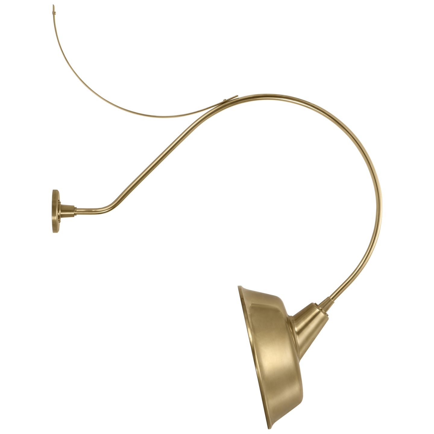 Academy 36" Anchored Larrabee Barn Light | Hand-Rubbed Antique Brass | 16 | 16" Hand-Rubbed Antique Brass Tilted Bowers Shade