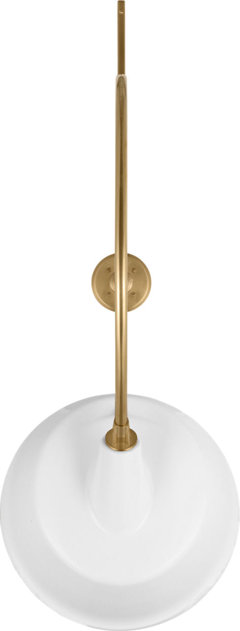 Academy 36" Anchored Larrabee Barn Light | Hand-Rubbed Antique Brass | 16 | 16" White Tilted Bowers Shade