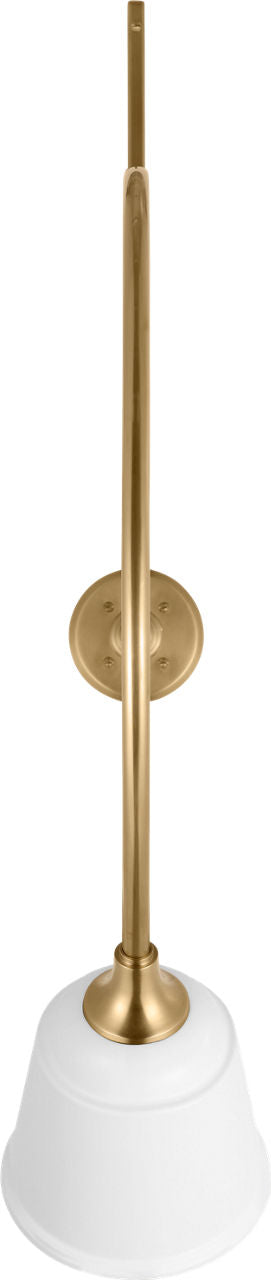 Academy 36" Anchored Larrabee Barn Light | Hand-Rubbed Antique Brass | 8 | 8" White Rockhouse Shade