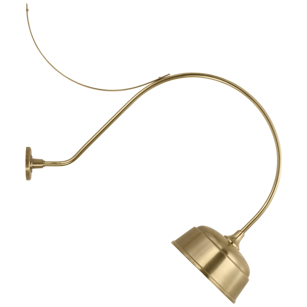 Academy 36" Anchored Larrabee Barn Light | Hand-Rubbed Antique Brass | 12.5 | 12.5" Hand-Rubbed Antique Brass Rockhouse Shade