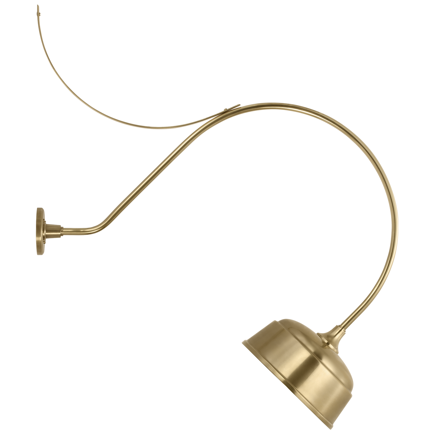 Academy 36" Anchored Larrabee Barn Light | Hand-Rubbed Antique Brass | 12.5 | 12.5" Hand-Rubbed Antique Brass Rockhouse Shade