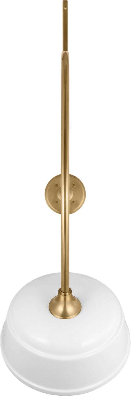 Academy 36" Anchored Larrabee Barn Light | Hand-Rubbed Antique Brass | 12.5 | 12.5" White Rockhouse Shade