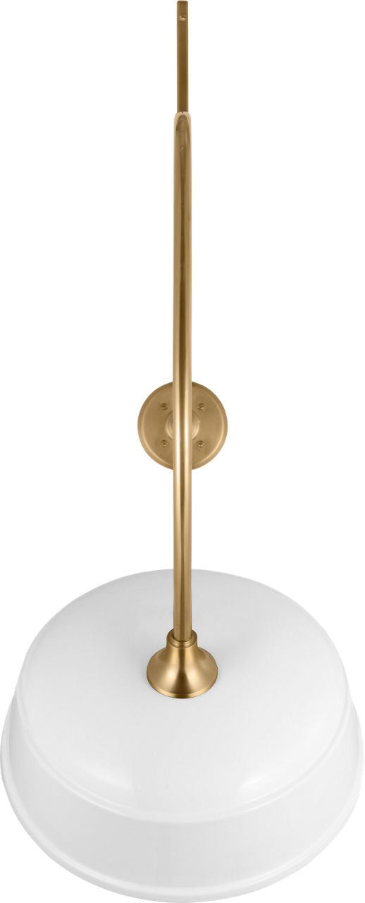 Academy 36" Anchored Larrabee Barn Light | Hand-Rubbed Antique Brass | 16 | 16" White Rockhouse Shade