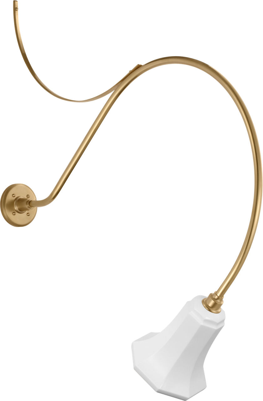 Academy 36" Anchored Larrabee Barn Light | Hand-Rubbed Antique Brass | 7.5 | 7.5" White Savannah Shade