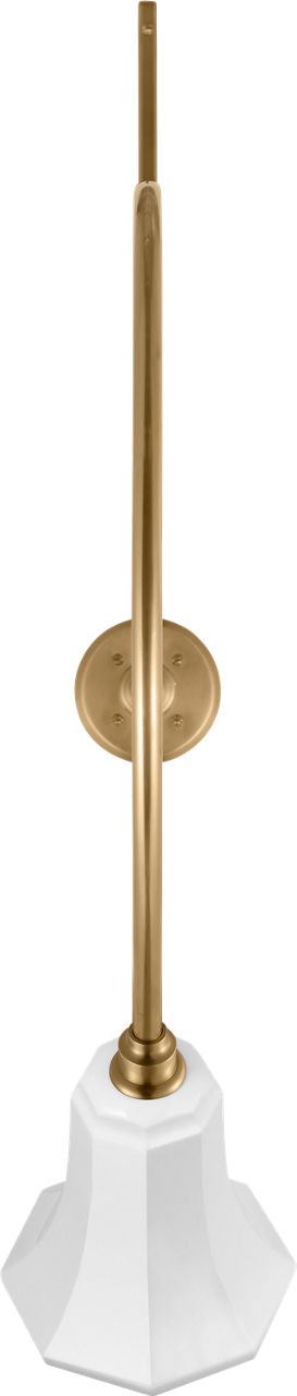 Academy 36" Anchored Larrabee Barn Light | Hand-Rubbed Antique Brass | 7.5 | 7.5" White Savannah Shade