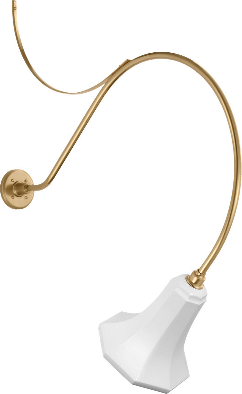 Academy 36" Anchored Larrabee Barn Light | Hand-Rubbed Antique Brass | 9.25 | 9.25" White Savannah Shade