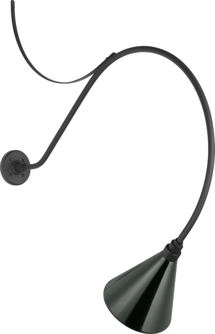 Academy 36" Anchored Larrabee Barn Light | Matte Black | 9 | 9" Green Conical Savannah Shade