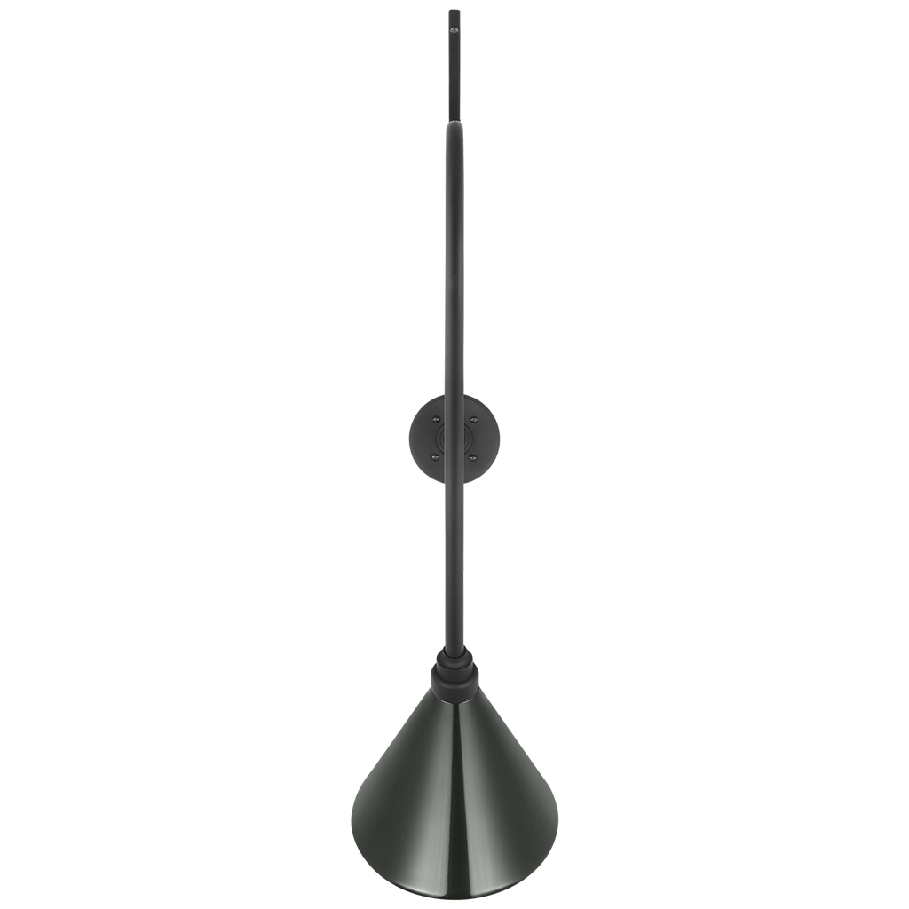 Academy 36" Anchored Larrabee Barn Light | Matte Black | 9 | 9" Green Conical Savannah Shade