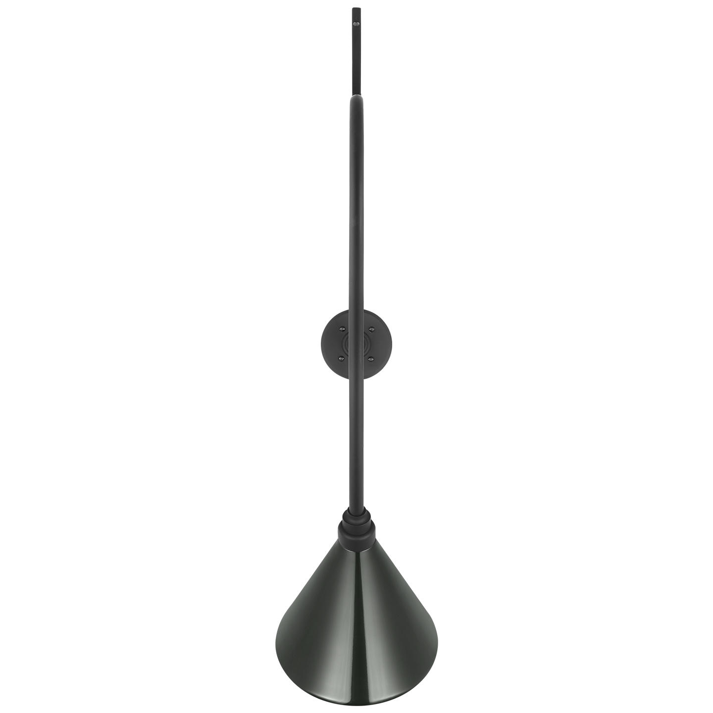 Academy 36" Anchored Larrabee Barn Light | Matte Black | 9 | 9" Green Conical Savannah Shade
