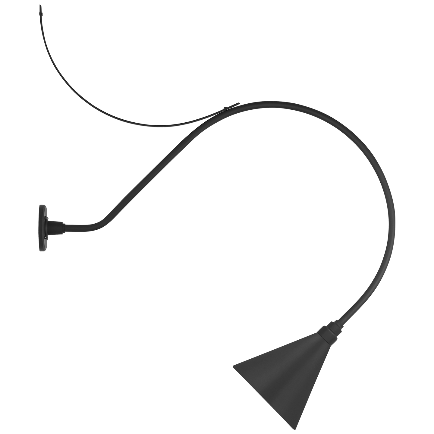 Academy 36" Anchored Larrabee Barn Light | Matte Black | 9 | 9" Matte Black Conical Savannah Shade