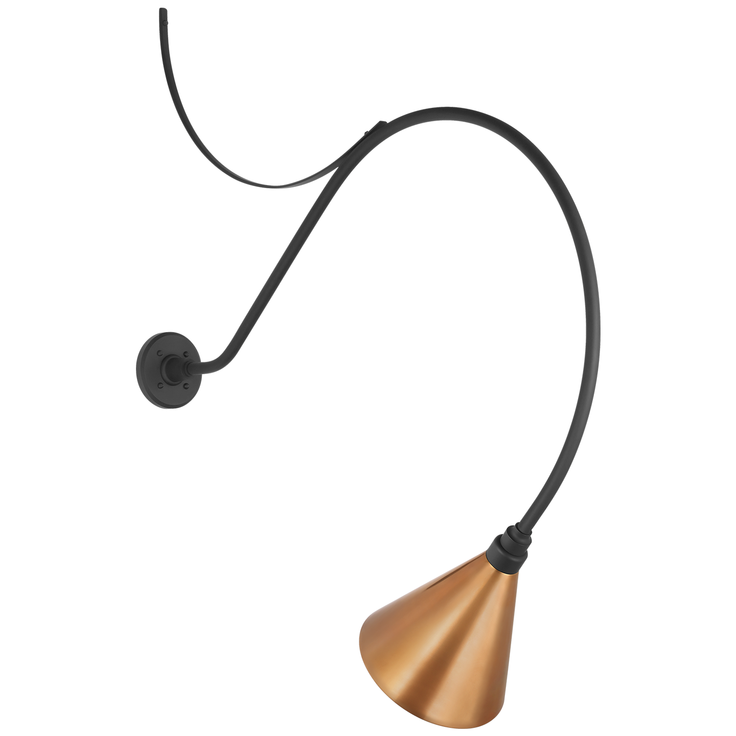 Academy 36" Anchored Larrabee Barn Light | Matte Black | 9 | 9" Soft Copper Conical Savannah Shade