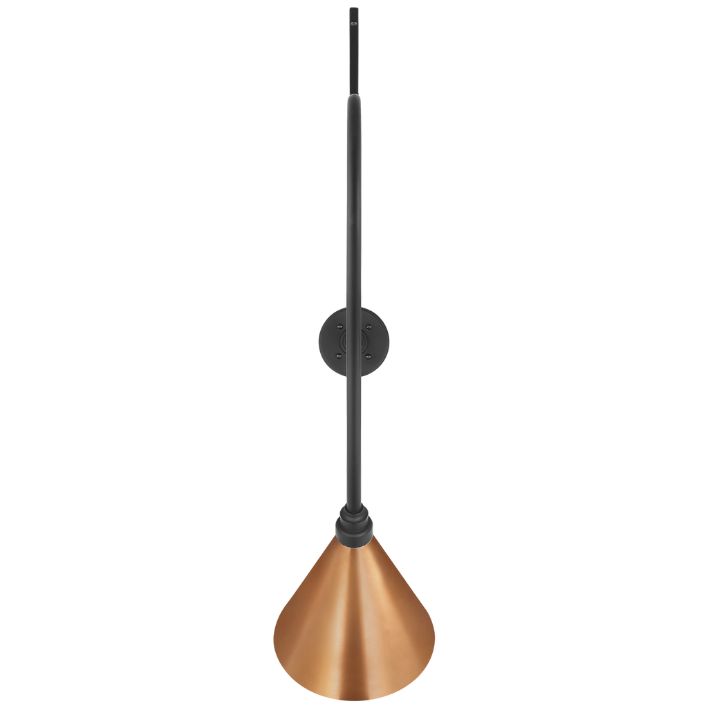 Academy 36" Anchored Larrabee Barn Light | Matte Black | 9 | 9" Soft Copper Conical Savannah Shade