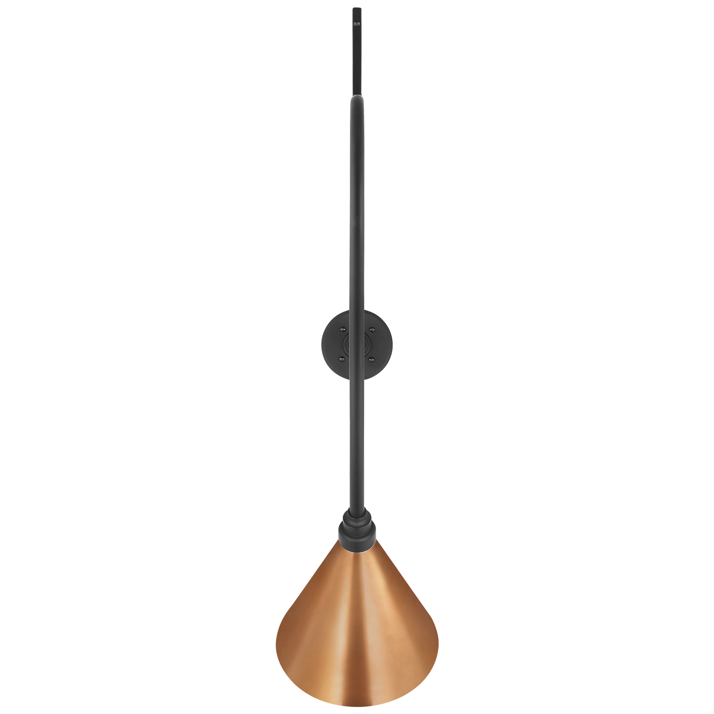 Academy 36" Anchored Larrabee Barn Light | Matte Black | 9 | 9" Soft Copper Conical Savannah Shade