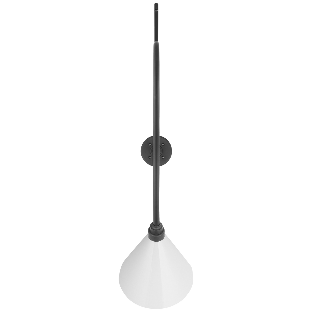 Academy 36" Anchored Larrabee Barn Light | Matte Black | 9 | 9" White Conical Savannah Shade