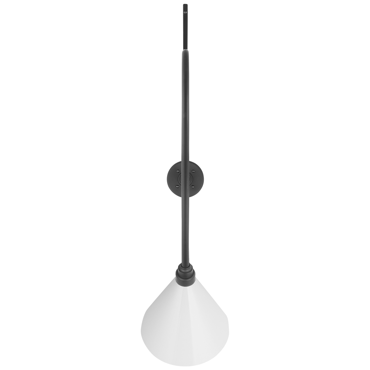 Academy 36" Anchored Larrabee Barn Light | Matte Black | 9 | 9" White Conical Savannah Shade