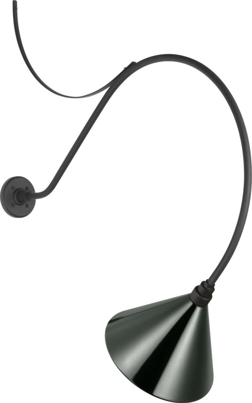 Academy 36" Anchored Larrabee Barn Light | Matte Black | 12.5 | 12.5" Green Conical Savannah Shade