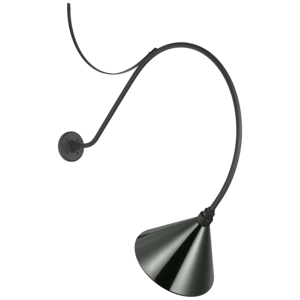 Academy 36" Anchored Larrabee Barn Light | Matte Black | 12.5 | 12.5" Green Conical Savannah Shade