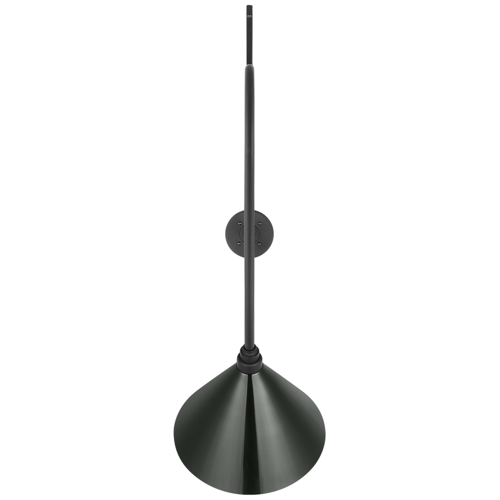Academy 36" Anchored Larrabee Barn Light | Matte Black | 12.5 | 12.5" Green Conical Savannah Shade