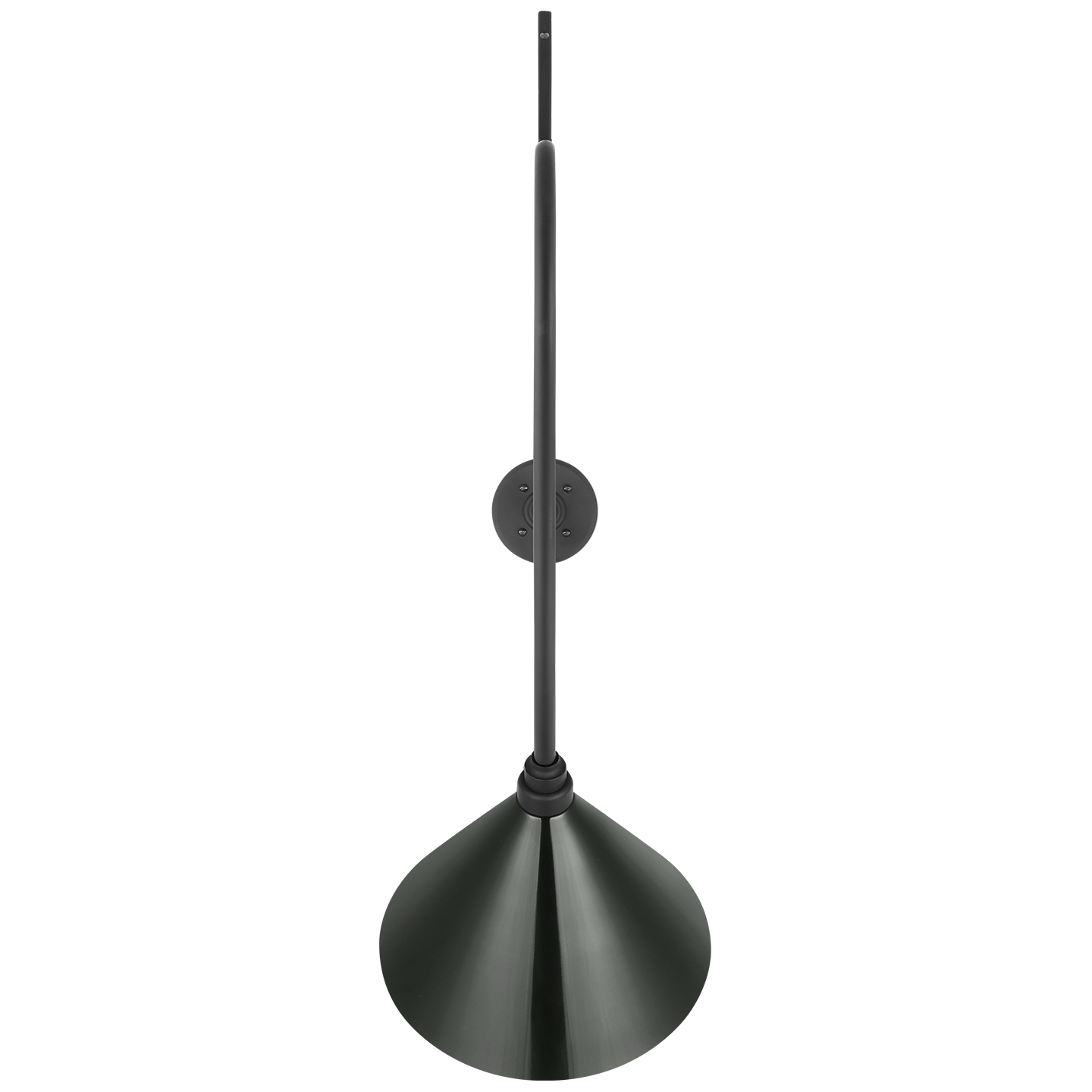 Academy 36" Anchored Larrabee Barn Light | Matte Black | 12.5 | 12.5" Green Conical Savannah Shade