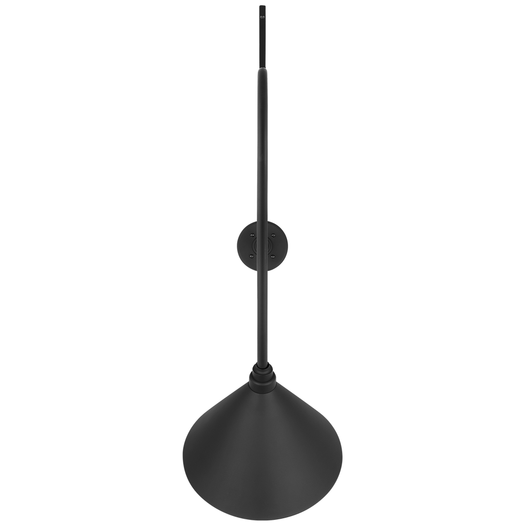 Academy 36" Anchored Larrabee Barn Light | Matte Black | 12.5 | 12.5" Matte Black Conical Savannah Shade