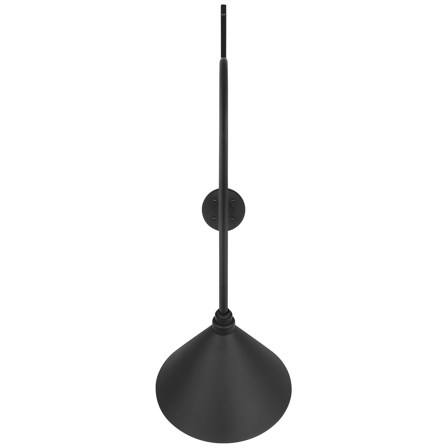 Academy 36" Anchored Larrabee Barn Light | Matte Black | 12.5 | 12.5" Matte Black Conical Savannah Shade