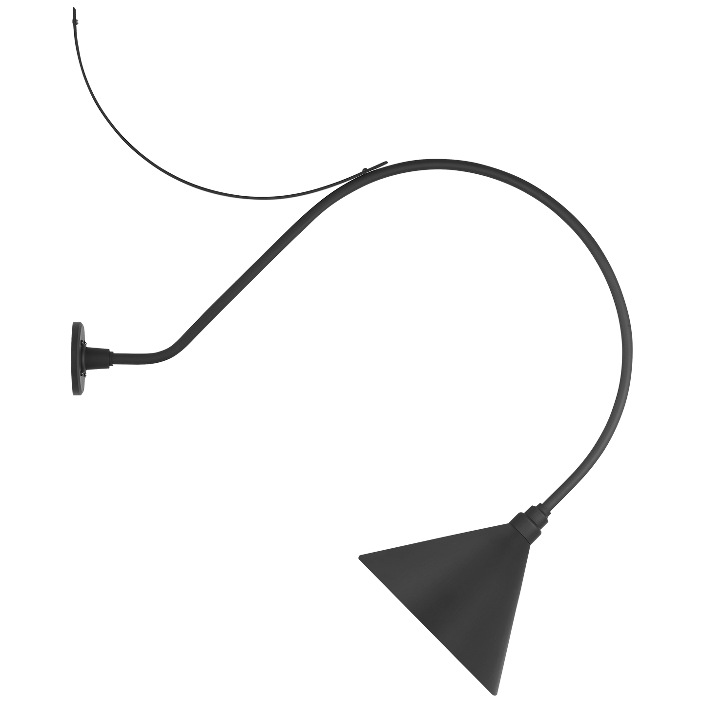 Academy 36" Anchored Larrabee Barn Light | Matte Black | 12.5 | 12.5" Matte Black Conical Savannah Shade