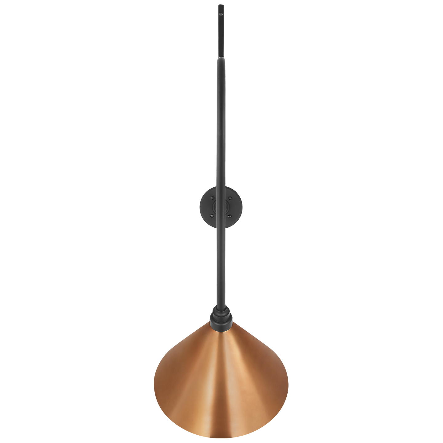 Academy 36" Anchored Larrabee Barn Light | Matte Black | 12.5 | 12.5" Soft Copper Conical Savannah Shade