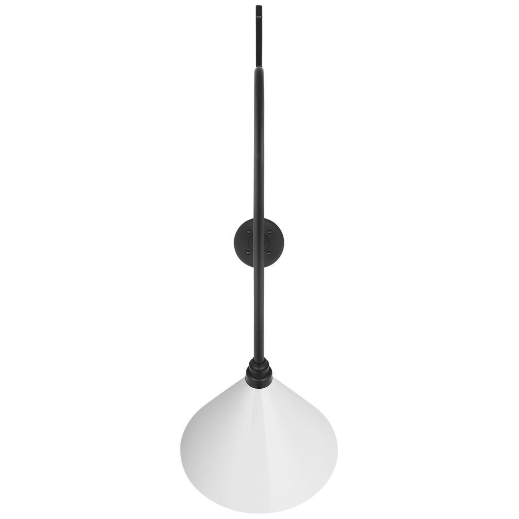 Academy 36" Anchored Larrabee Barn Light | Matte Black | 12.5 | 12.5" White Conical Savannah Shade