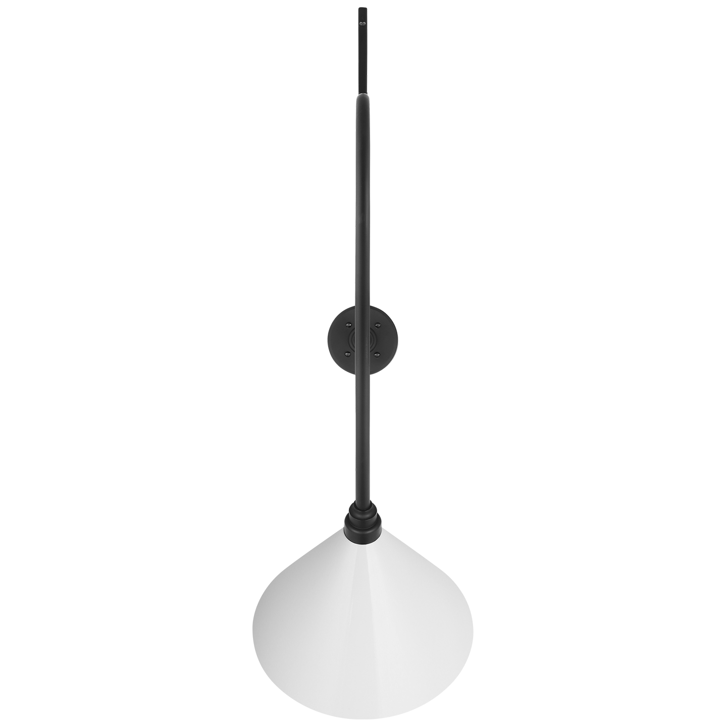 Academy 36" Anchored Larrabee Barn Light | Matte Black | 12.5 | 12.5" White Conical Savannah Shade