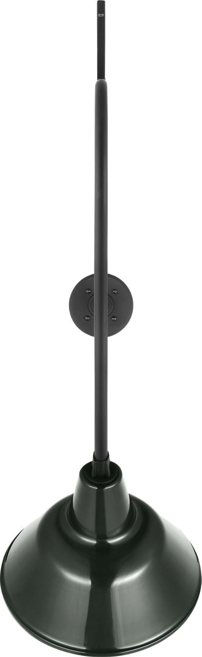 Academy 36" Anchored Larrabee Barn Light | Matte Black | 12.5 | 12.5" Green Bowers Shade