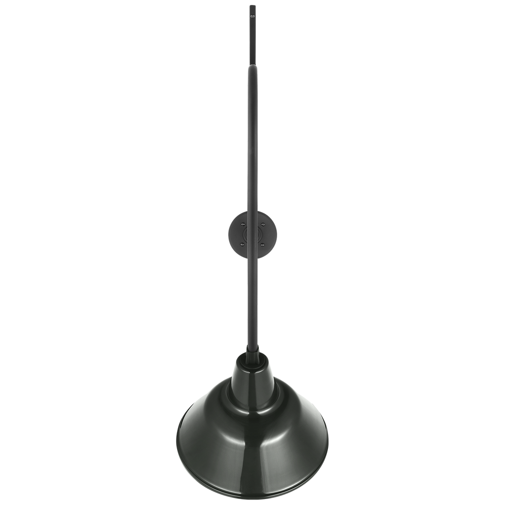 Academy 36" Anchored Larrabee Barn Light | Matte Black | 12.5 | 12.5" Green Bowers Shade