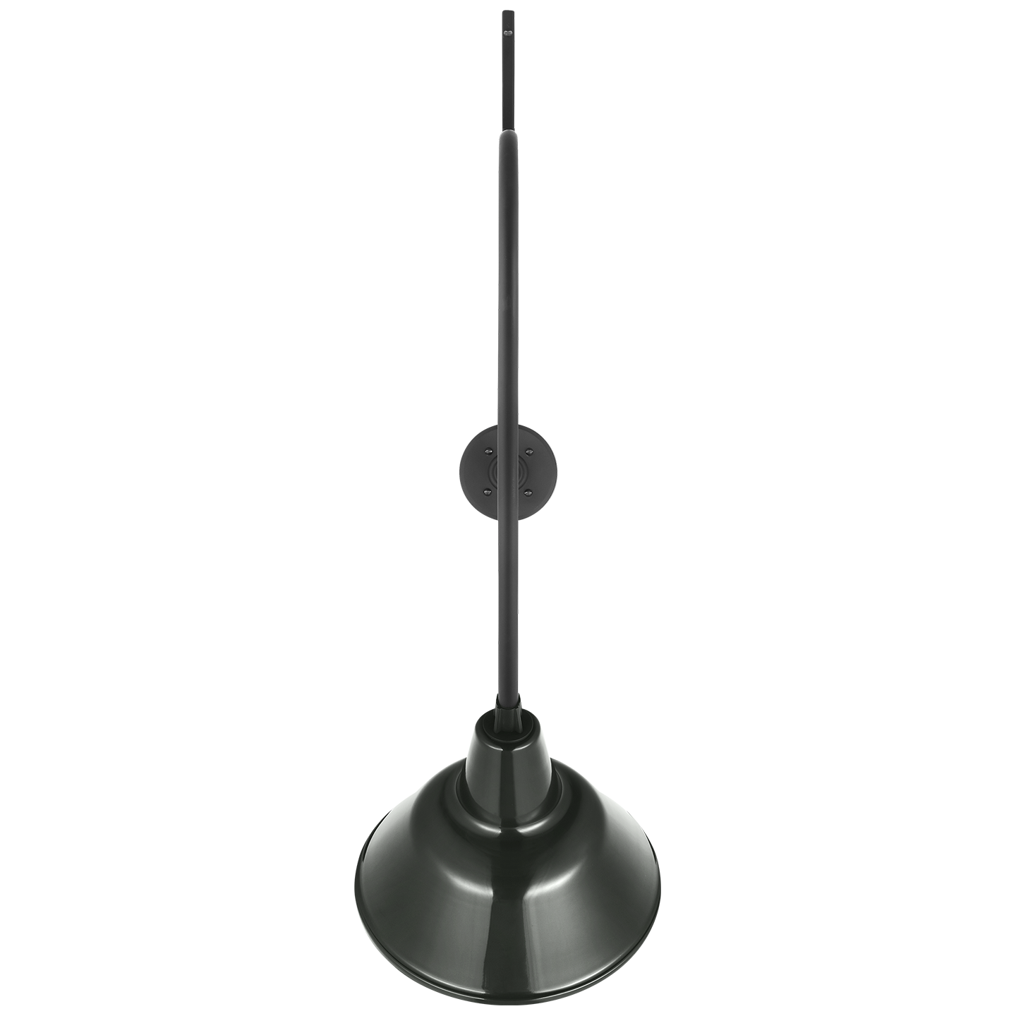 Academy 36" Anchored Larrabee Barn Light | Matte Black | 12.5 | 12.5" Green Bowers Shade