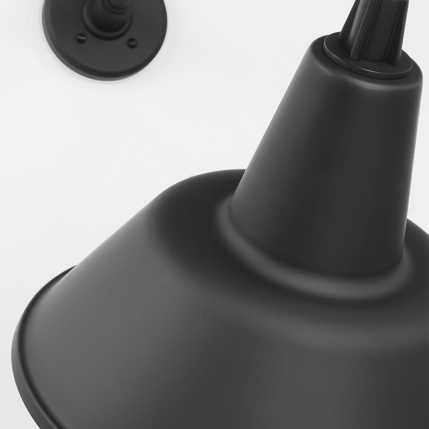 Academy 36" Anchored Larrabee Barn Light | Matte Black | 12.5 | 12.5" Matte Black Bowers Shade
