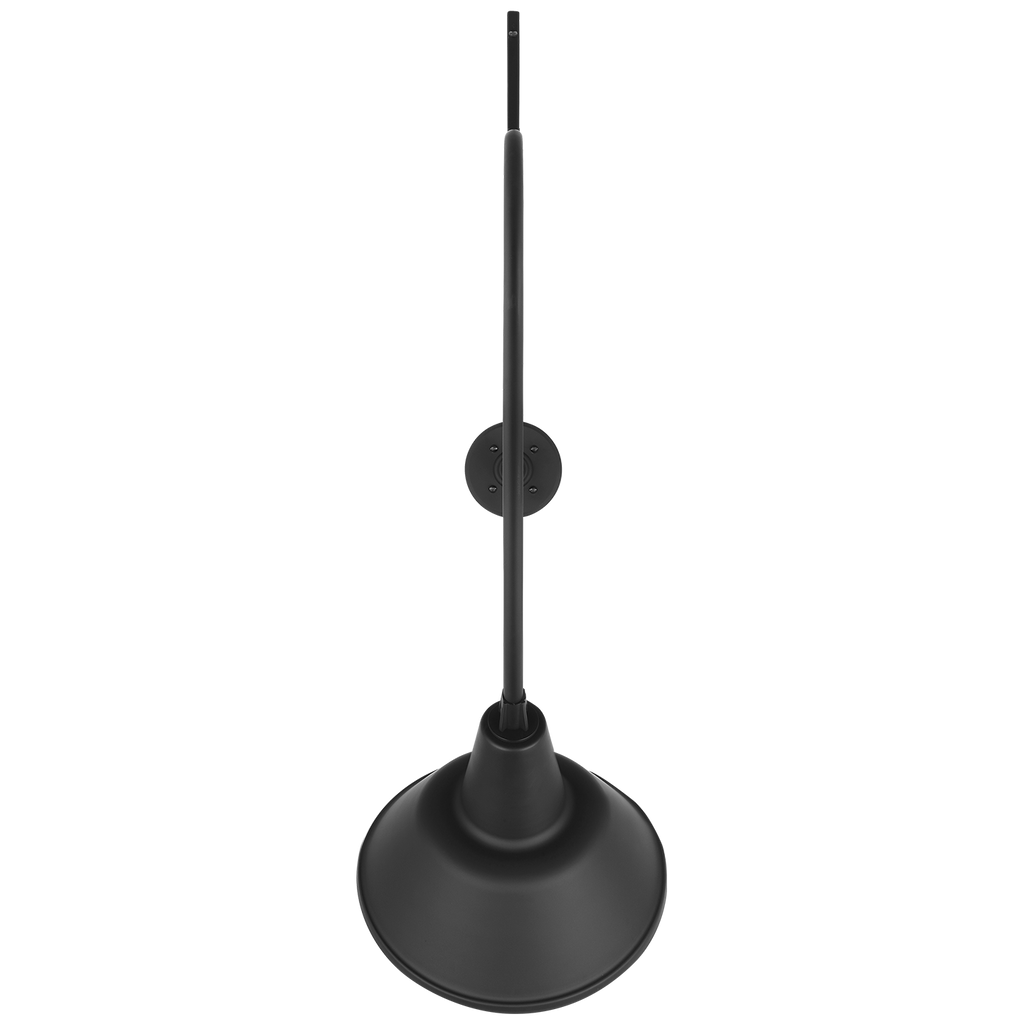 Academy 36" Anchored Larrabee Barn Light | Matte Black | 12.5 | 12.5" Matte Black Bowers Shade