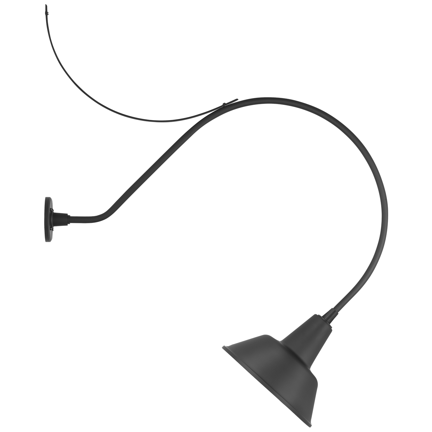 Academy 36" Anchored Larrabee Barn Light | Matte Black | 12.5 | 12.5" Matte Black Bowers Shade